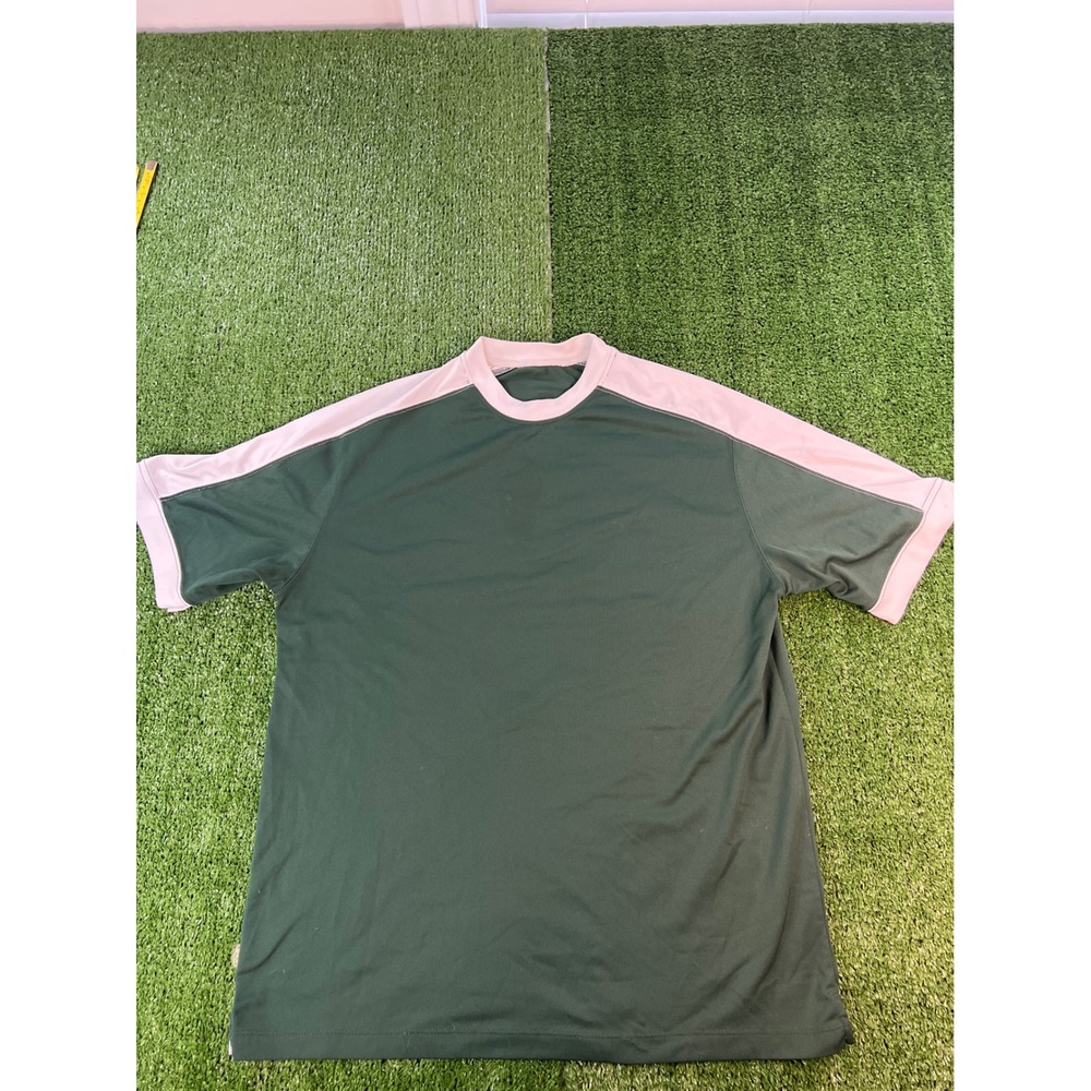 Reebok Tennis Green White‎ Color Block Short Sleeve T Shirt Athletic Mens SM